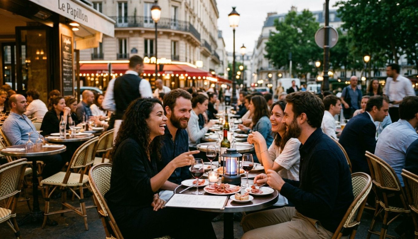 Effet papillon : comment la lampe anti moustique s’impose dans les terrasses parisiennes